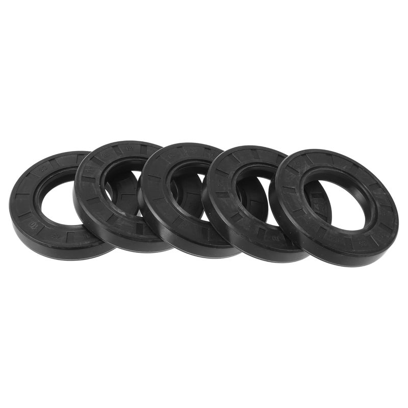 TUCKBOLD Universal Oil Seal TC Double Lip W Steel Spring Seal Ring Rotary Shaft Seal 35x62x10mm High Pressure NBR Rubber Black 5 Pcs - Image 1